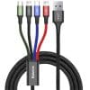 Cablu incarcare Baseus Fast 4in1 (USB-A to 2x USB-C, microUSB, Lightning), 3.5A, 1.2M