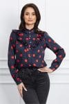 Camasa Daniela bleumarin cu buline rosii