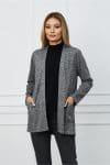 Cardigan Daniela gri cu buzunare