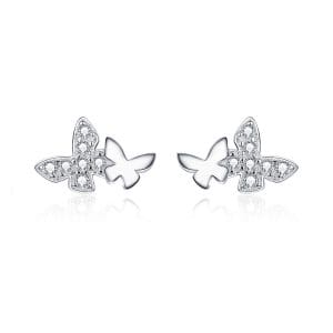 Cercei din argint Elegant Butterfly