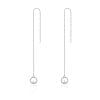 Cercei din argint Long Tassel Circle