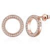 Cercei din argint Rose Gold cu Cerculet si Cristale