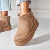 Cizme Dama Imblanite Kaki din Piele Ecologica Intoarsa Myah