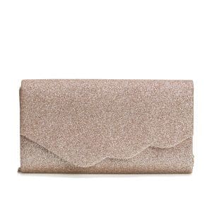 Clutch Erika roze cu sclipici