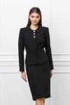 Compleu Valeria negru cu sacou si fusta