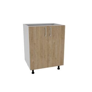 Corp Baza Karo, 2 Usi, Lemn Natural/Alb, 60 x 50 x 80 cm