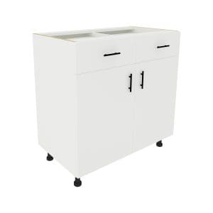 Corp Baza Karo, 2 Sertare, 2 Usi, Alb, 80 x 50 x 80 cm