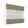 Corp Superior Karo, 2 Usi, cu sticla, Stejar Sonoma Inchis/Alb, 80 x 30 x 60 cm