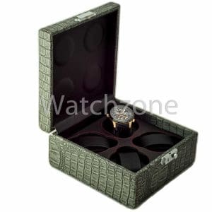 Cutie organizare 4 ceasuri imprimeu crocodil