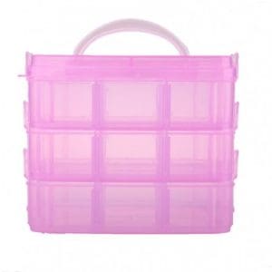 Cutie plastic etajata P123 Roz