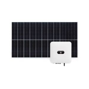 Sistem fotovoltaic 4 kW, invertor monofazat Hibrid WiFi si 9 panouri Canadian Solar, 120 celule, 455 W
