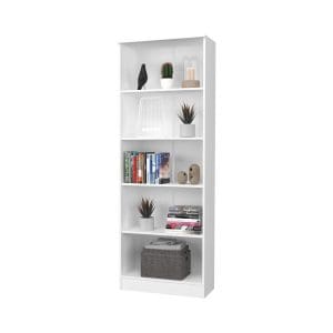 Biblioteca Flint, 4 Polite, Alba, 70 x 32 x 200 cm