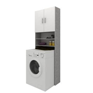 Dulap Masina de Spalat Fyn, Beton/Alb, 65 x 27 x 190 cm