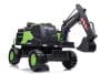Excavator electric pentru copii Volvo 90W 12V, incarcator actionat electric, culoare verde