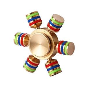 Fidget Spinner cu 6 Parti Metalic material Cupru Luceste in Intuneric