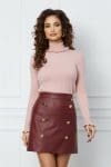 Fusta Dy Fashion bordo scurta din piele ecologica