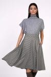 Fusta Dy Fashion clos cu imprimeu pepit alb-negru