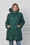 Geaca Bianca verde din fas cu gluga