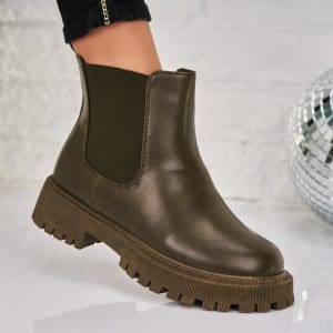 Ghete Dama Imblanite Verzi din Piele Ecologica Liberty X7925