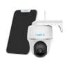 Kit camera supraveghere wireless WiFi Speed Dome Reolink Argus PT cu panou solar, 5 MP, IR 10 m, Dual band 2.4/5 GHz, 6000 mAh, slot card, microfon