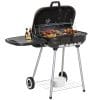Gratar Outsunny din metal cu capac, 54x54x14cm, negru | Aosom RO