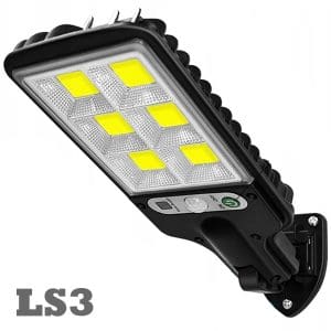 Lampa solara LS3, 120 LED, Incarcare la soare, Senzor de Lumina si Miscare, Telecomanda