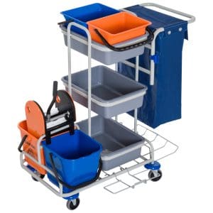 HomCom carucior curatenie, 4 galeti, 118×73×103 cm | AOSOM RO
