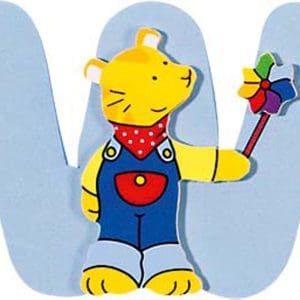 Litera W din lemn – Albastru