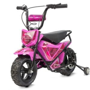 Mini Motocicleta electrica cu roti ajutatore, NITRO ECO Flee 300W 24V, culoare Roz