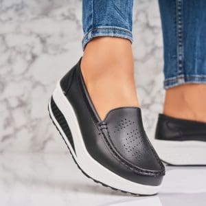 Mocasini dama Piele Naturala Negri Beatriz