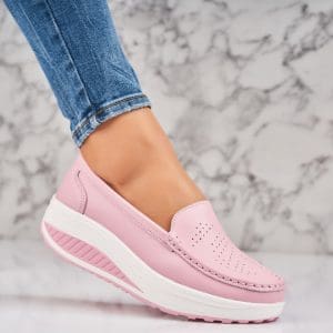 Mocasini dama Piele Naturala Roz Beatriz