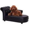 PawHut Canapele pentru caini Chaise Longue Canapea Tapitata pentru Animale, Negru, 82.5x45x41.5cm