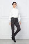 Pantaloni Elly bleumarin in carouri galbene