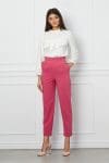 Pantaloni LaDonna somon cu pliuri in talie