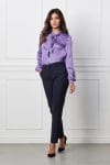 Pantaloni MBG bleumarin office cu buzunare