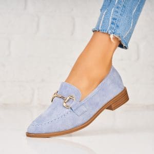 Pantofi dama casual Albastri din Piele Ecologica Intoarsa Airiz