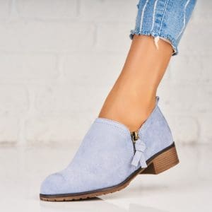 Pantofi dama casual Albastri din Piele Ecologica Intoarsa Emberly