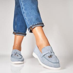 Pantofi dama casual Albastri din Piele Ecologica Intoarsa Jaisme