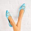 Pantofi dama casual Albastri din Satin Kathryn