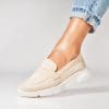 Pantofi dama casual Bej din Piele Ecologica Intoarsa Hudsyn