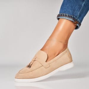 Pantofi dama casual Bej din Piele Ecologica Intoarsa Jaisme