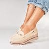 Pantofi dama casual Bej din Piele Ecologica Intoarsa Sinea
