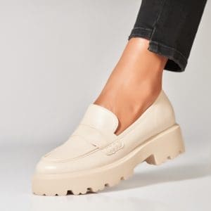 Pantofi dama casual Bej din Piele Ecologica Kiyomi