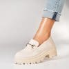 Pantofi dama casual Bej din Piele Ecologica Lacuita Yakira2