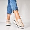 Pantofi dama casual Bej din Piele Ecologica Tasale
