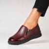 Pantofi dama casual Bordo din Piele Ecologica Kaydin