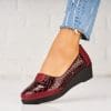 Pantofi dama casual Bordo din Piele Ecologica Lacuita Leden