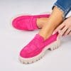 Pantofi dama casual Fucsia din Piele Ecologica Intoarsa Oye