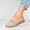 Pantofi dama casual Gri din Piele Ecologica Happe
