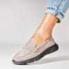 Pantofi dama casual Gri din Piele Ecologica Intoarsa Hudsyn